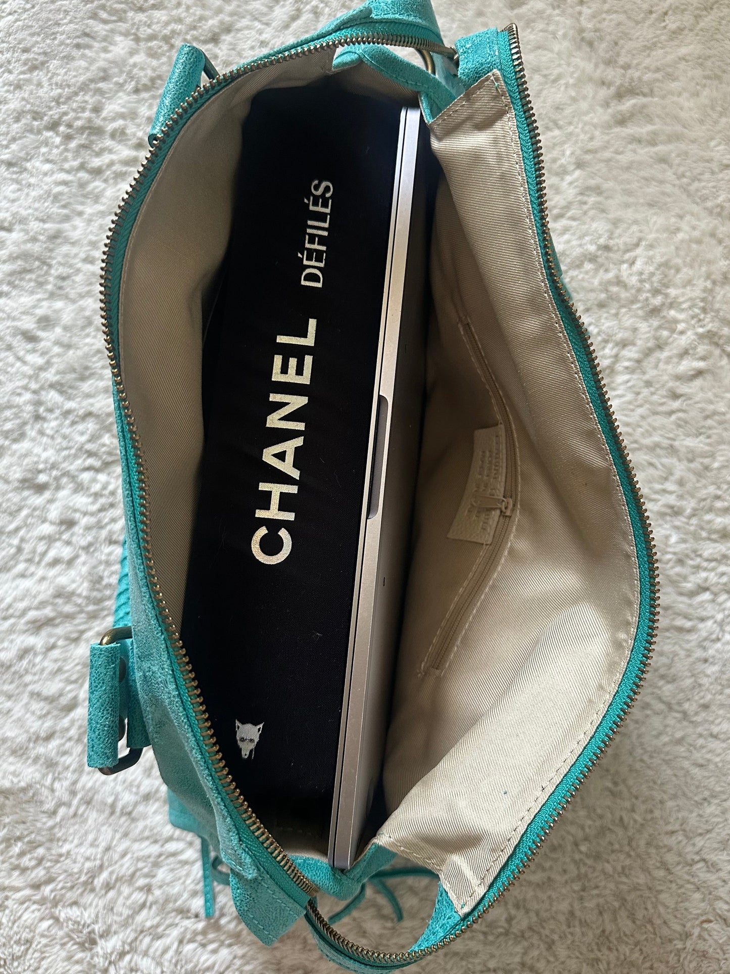 Édition limitée: Sac city L glossy - Turquoise