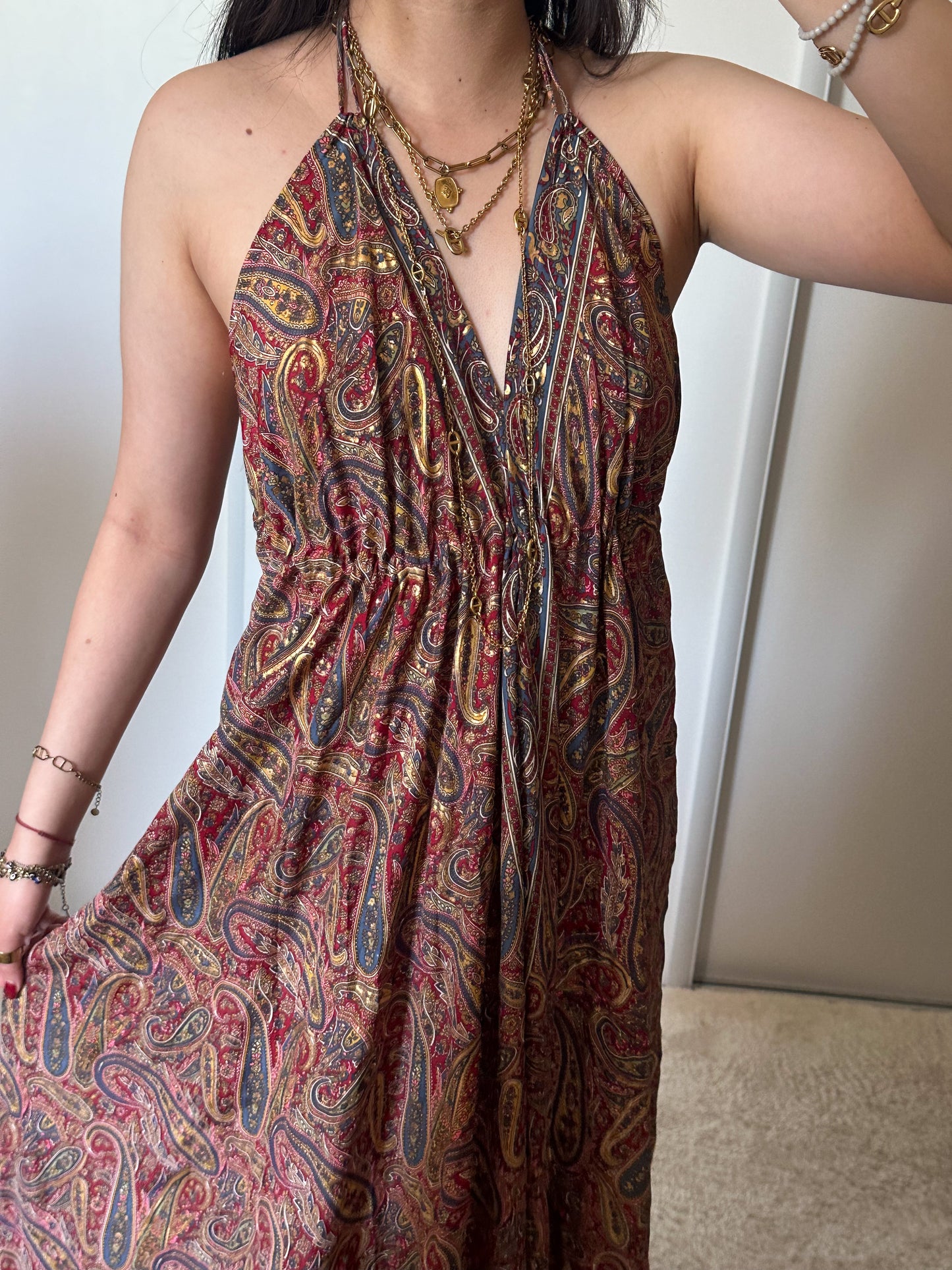 Robe bohème - bordeaux