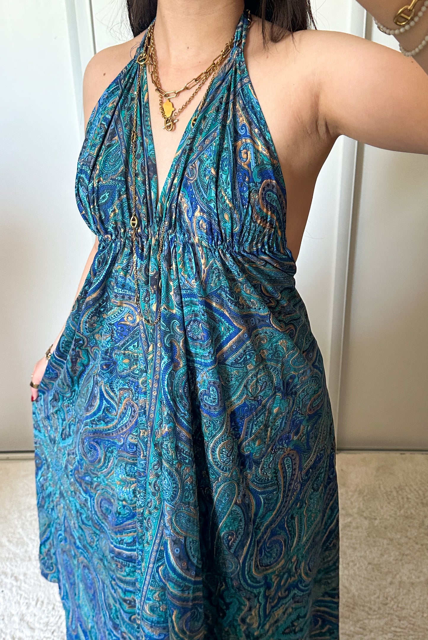 Robe bohème - turquoise/bleu