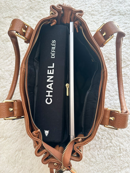 Sac Stockholm L - Camel cuir grainé