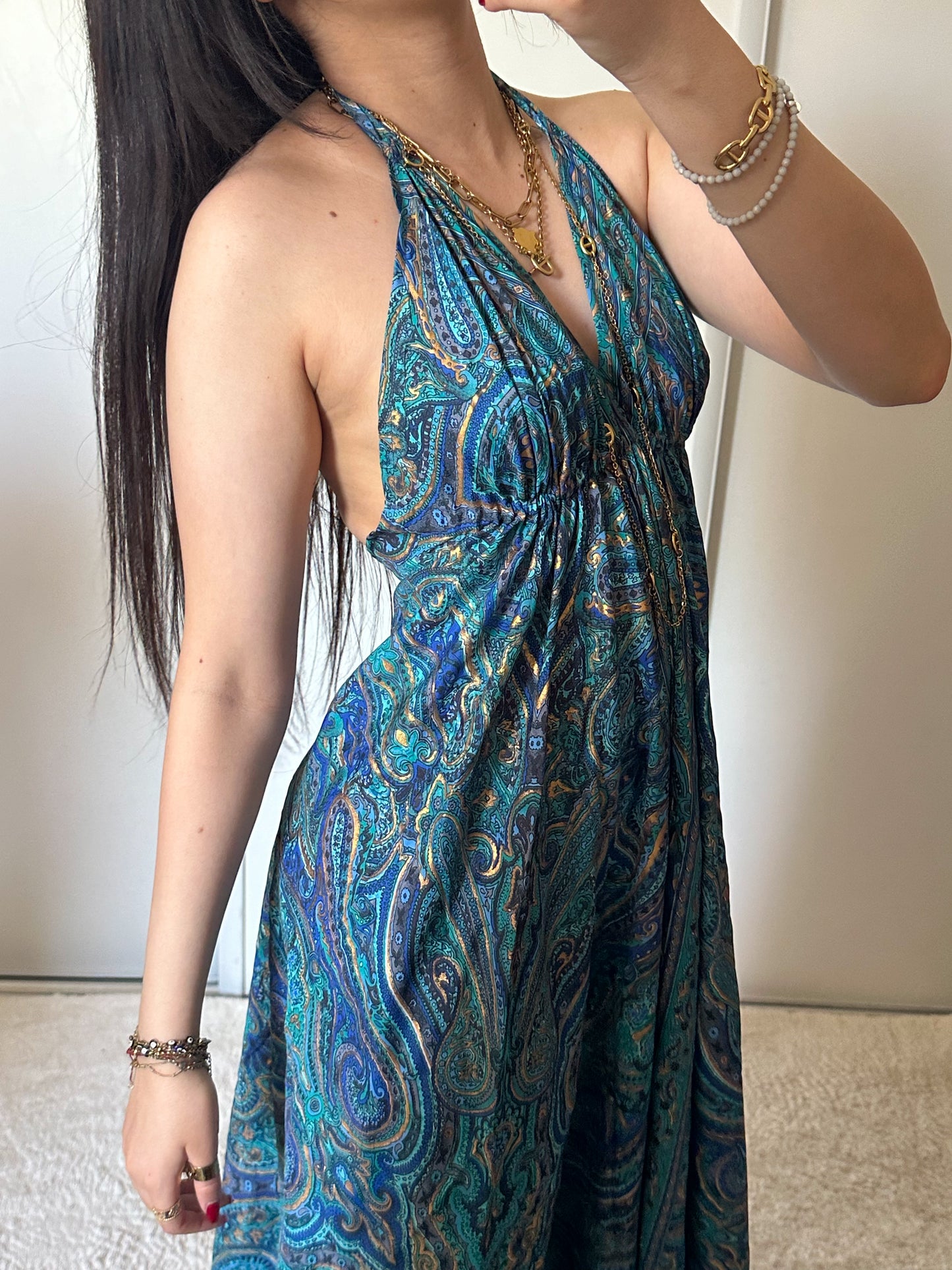 Robe bohème - turquoise/bleu