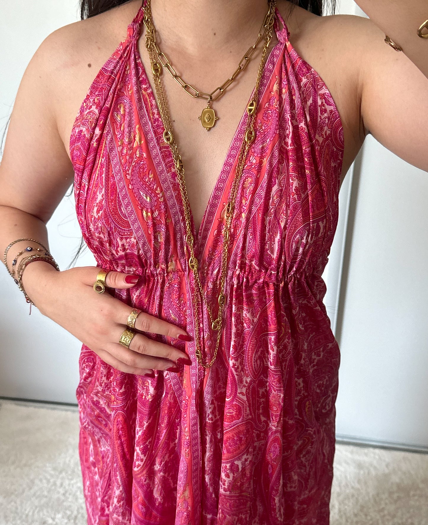 Robe bohème - Rose fuschia