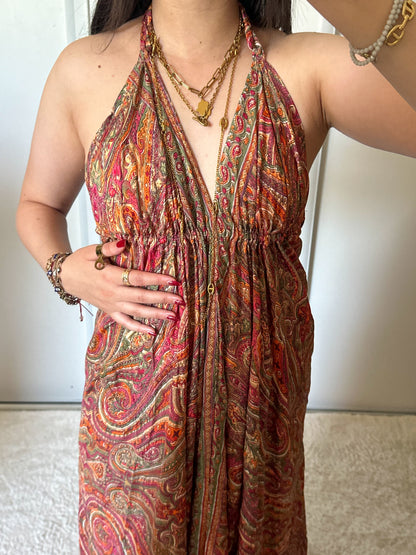Robe bohème - Orange/ rose