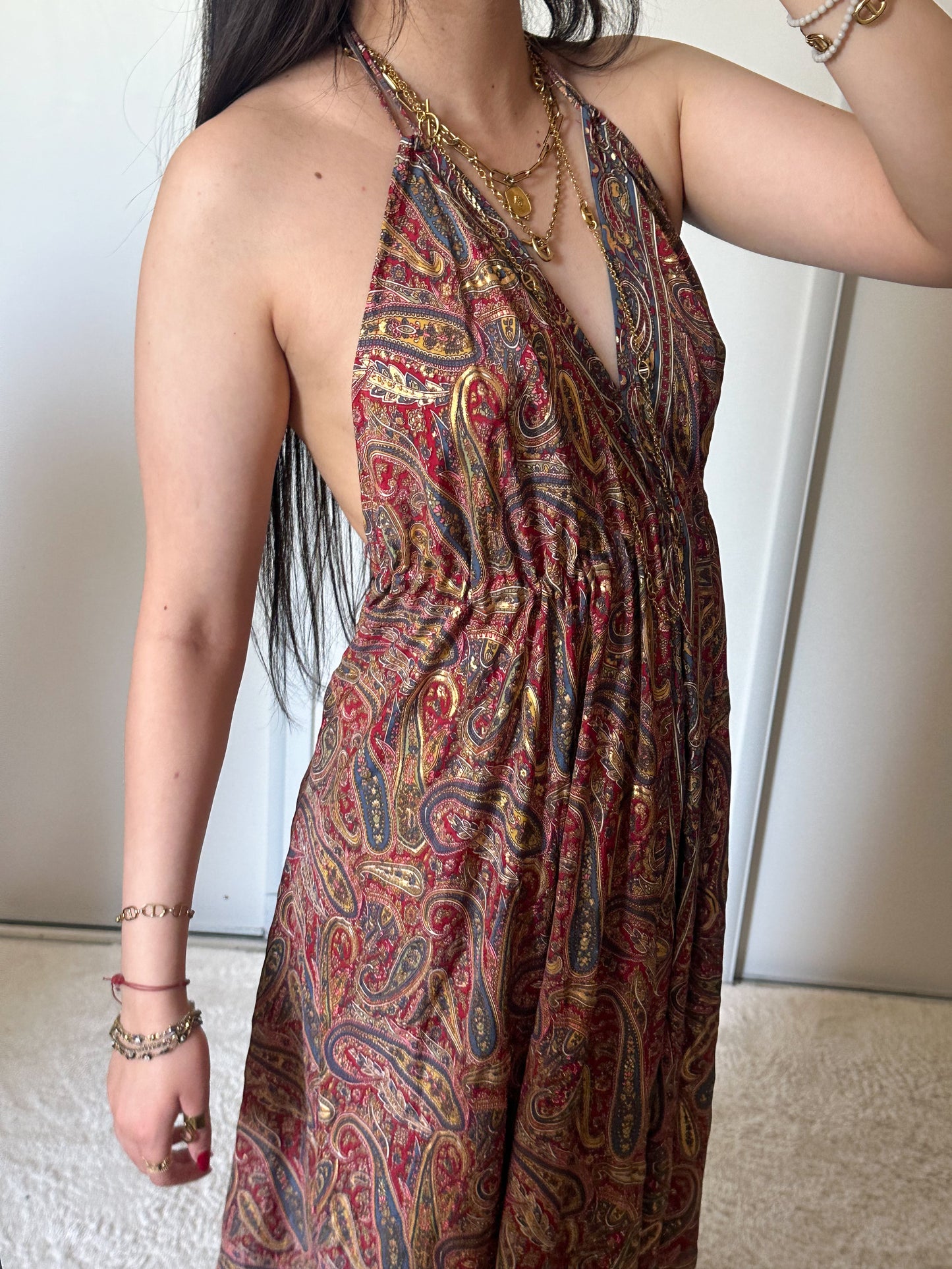 Robe bohème - bordeaux