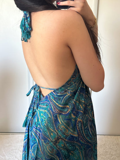 Robe bohème - turquoise/bleu