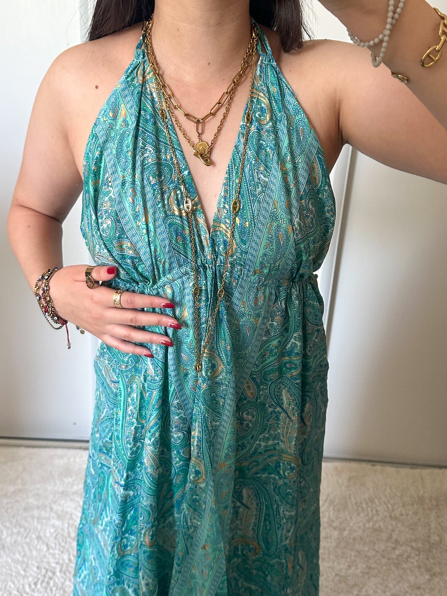 Robe bohème - turquoise