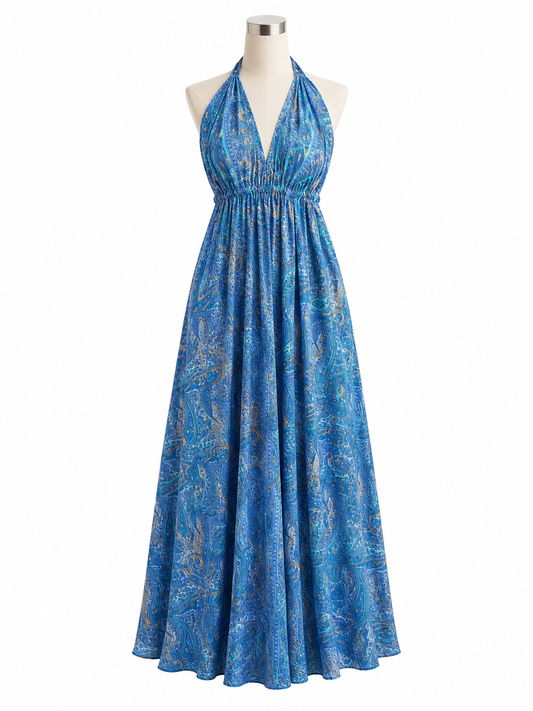 Robe bohème - bleu