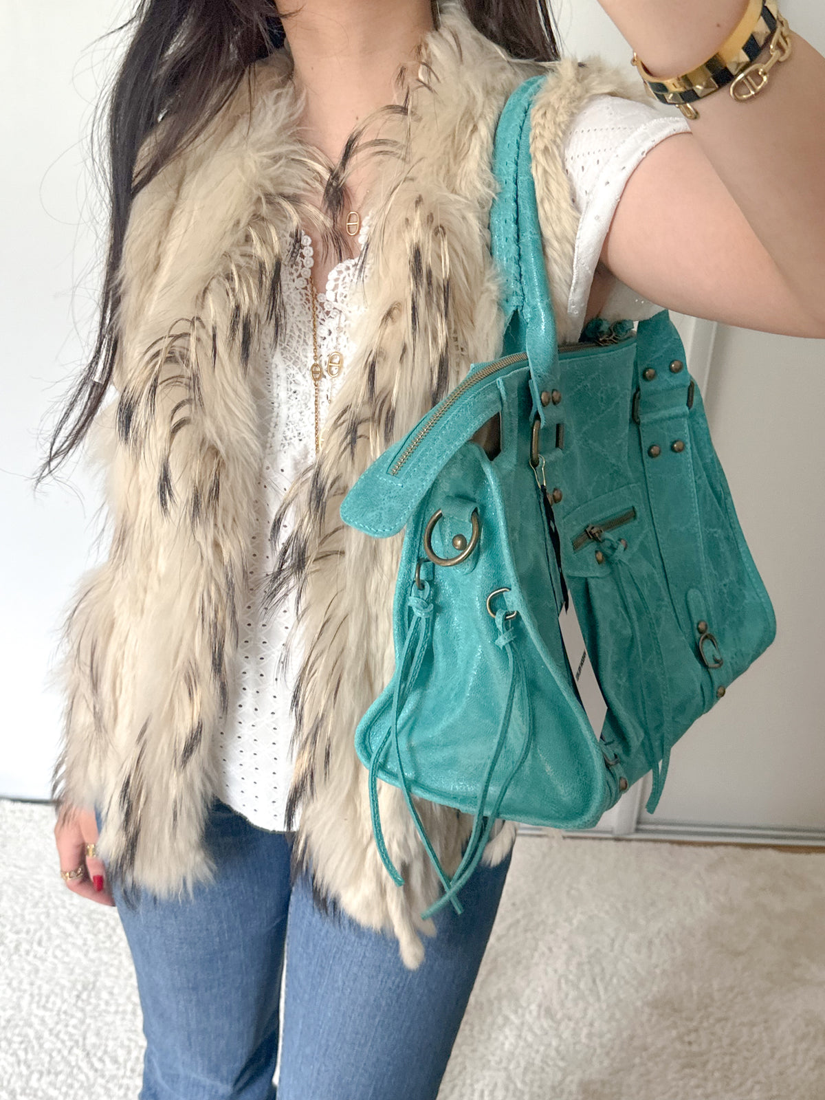 Précommande / Pre order- Édition limitée: Sac city L glossy - Turquoise