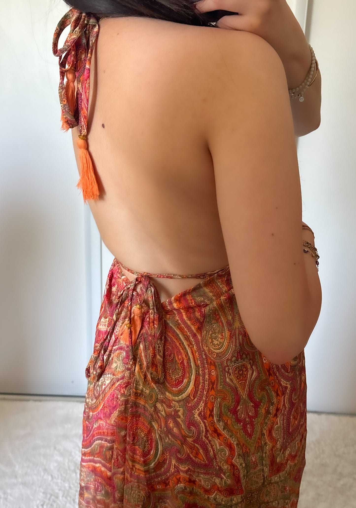 Robe bohème - Orange/ rose
