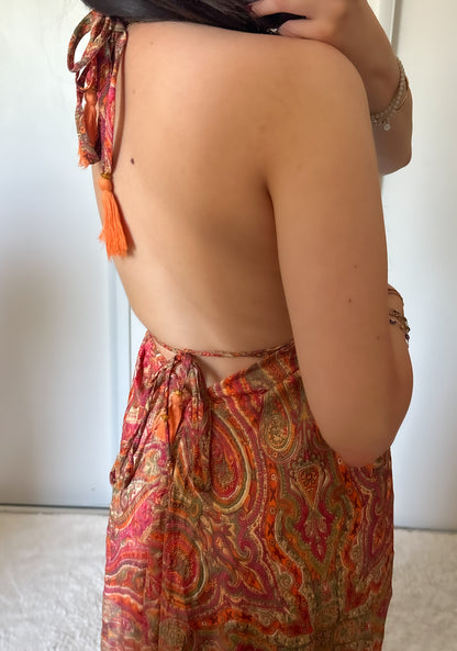 Robe bohème - Orange/ rose