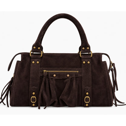 Sac City L - Marron chocolat en daim