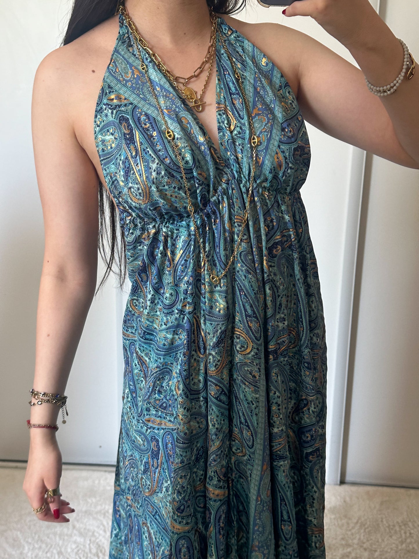Robe bohème - Bleu marine / bleu clair