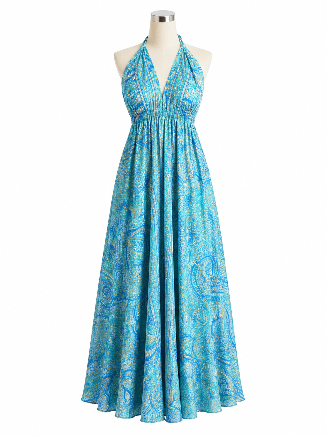 Robe bohème - 2 nuances de bleu