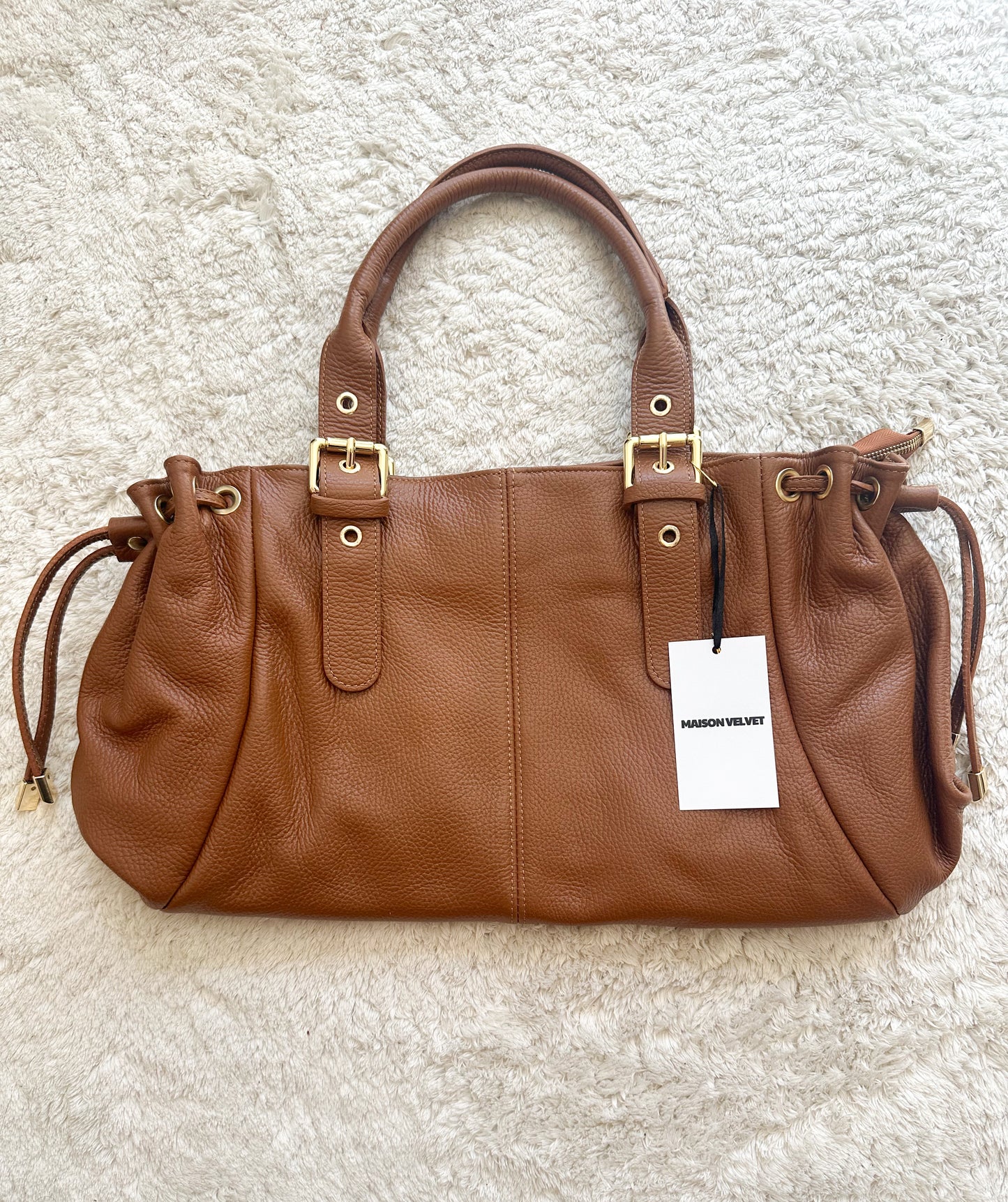 Sac Stockholm L - Camel cuir grainé