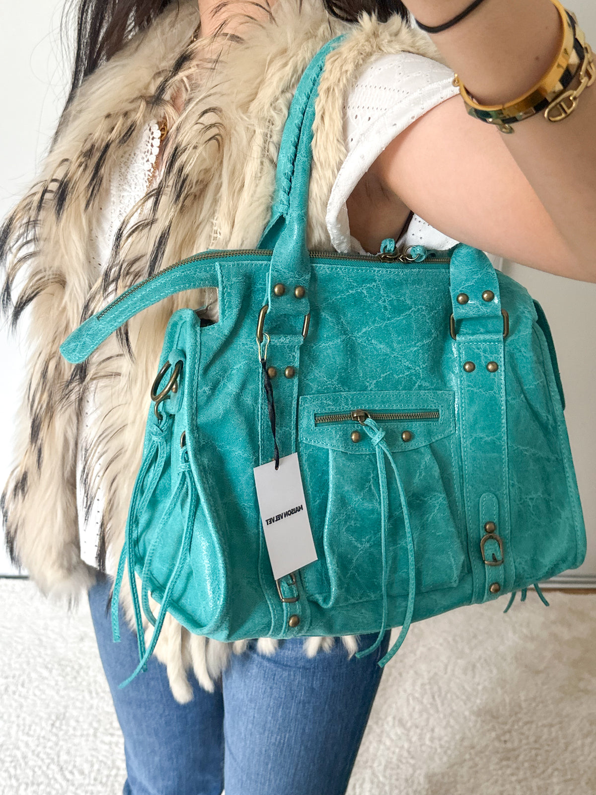 Précommande / Pre order- Édition limitée: Sac city L glossy - Turquoise