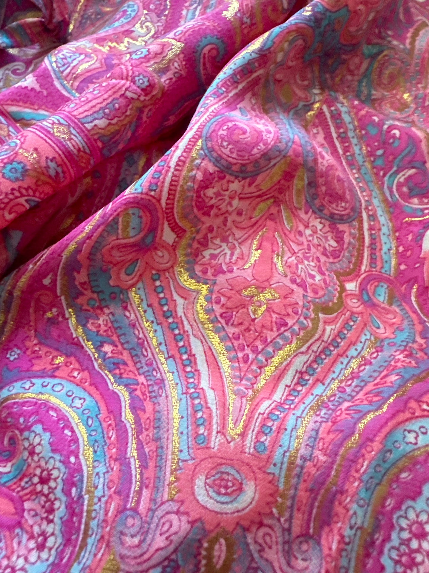 Robe bohème - Rose fuchsia / bleu