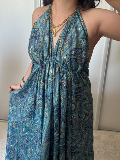 Robe bohème - Bleu marine / bleu clair