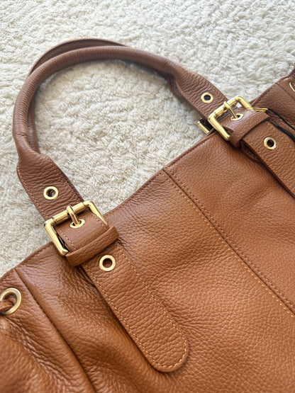 Sac Stockholm L - Camel cuir grainé