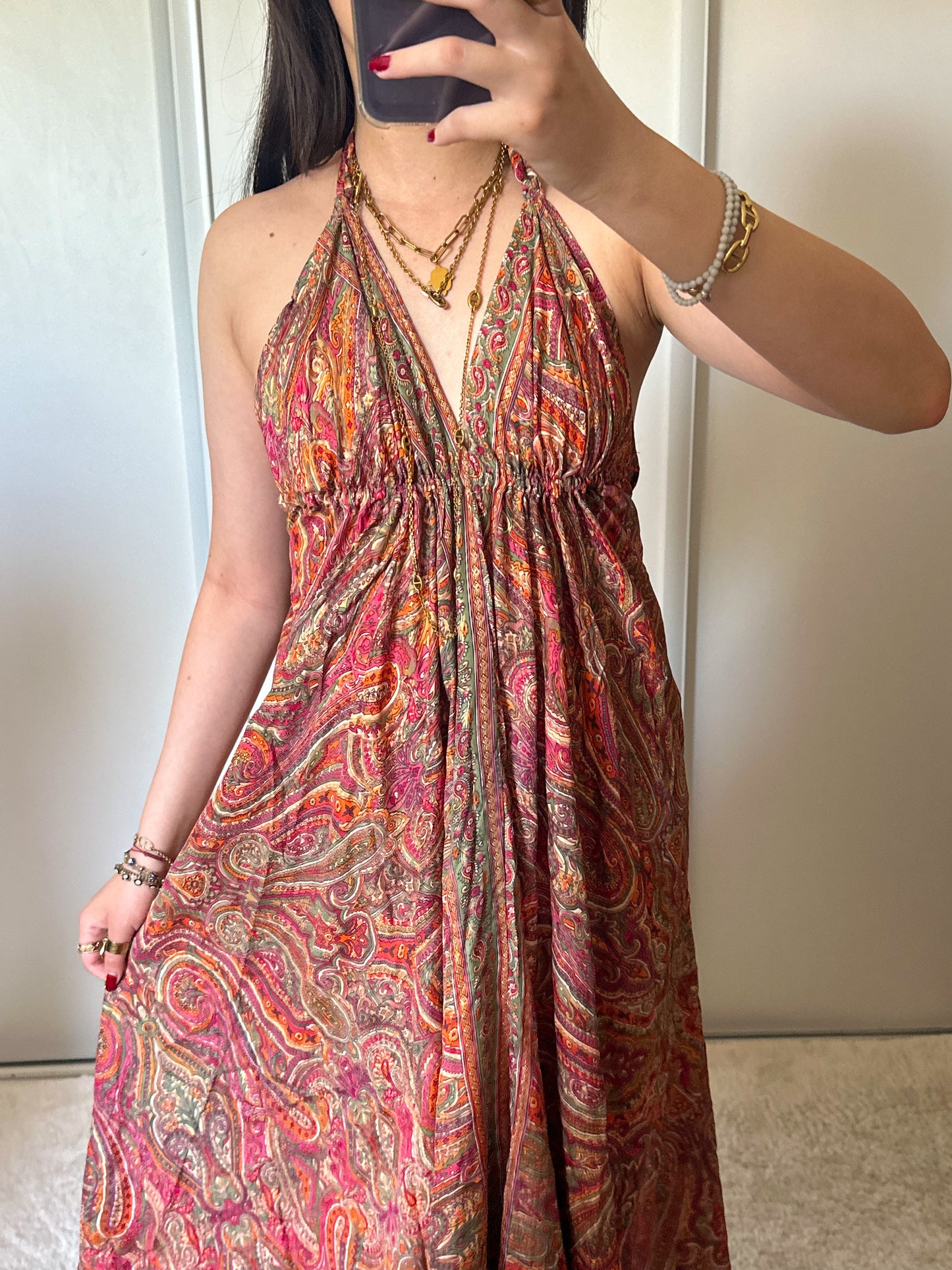Robe bohème - Orange/ rose