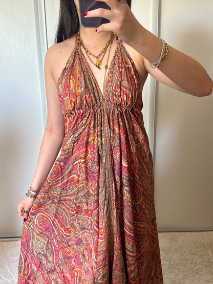 Robe bohème - Orange/ rose