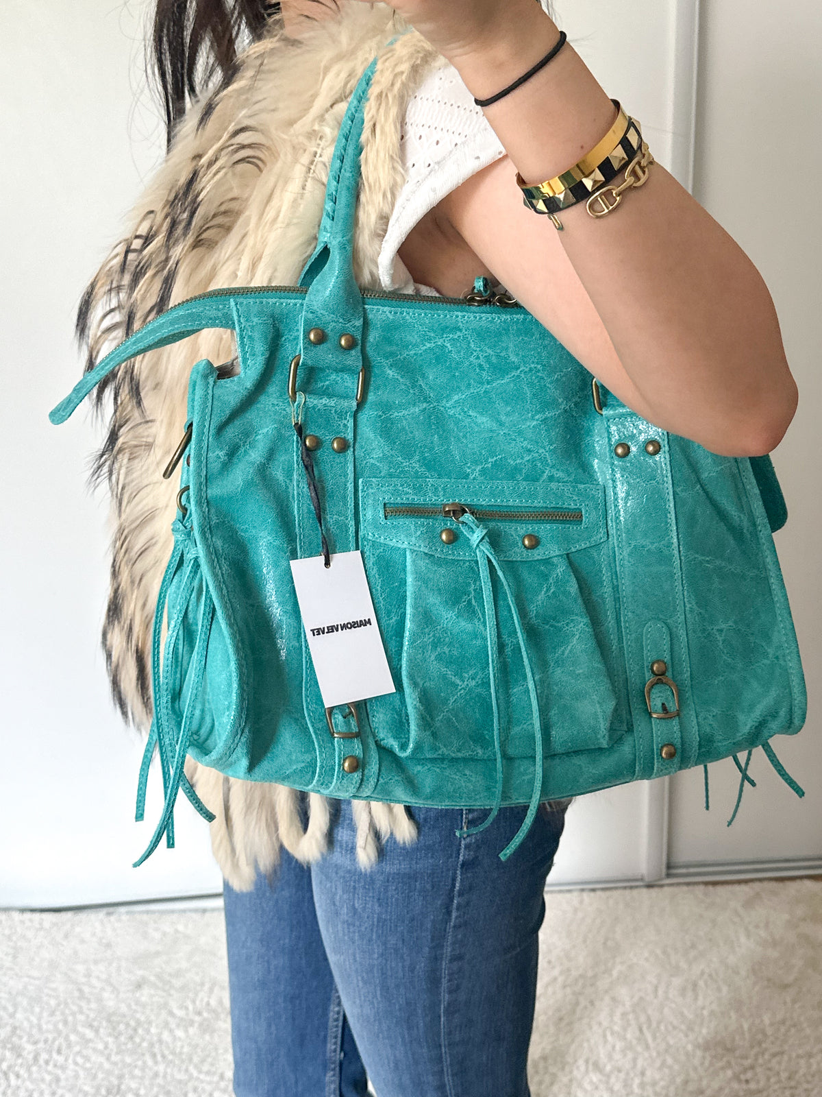 Précommande / Pre order- Édition limitée: Sac city L glossy - Turquoise