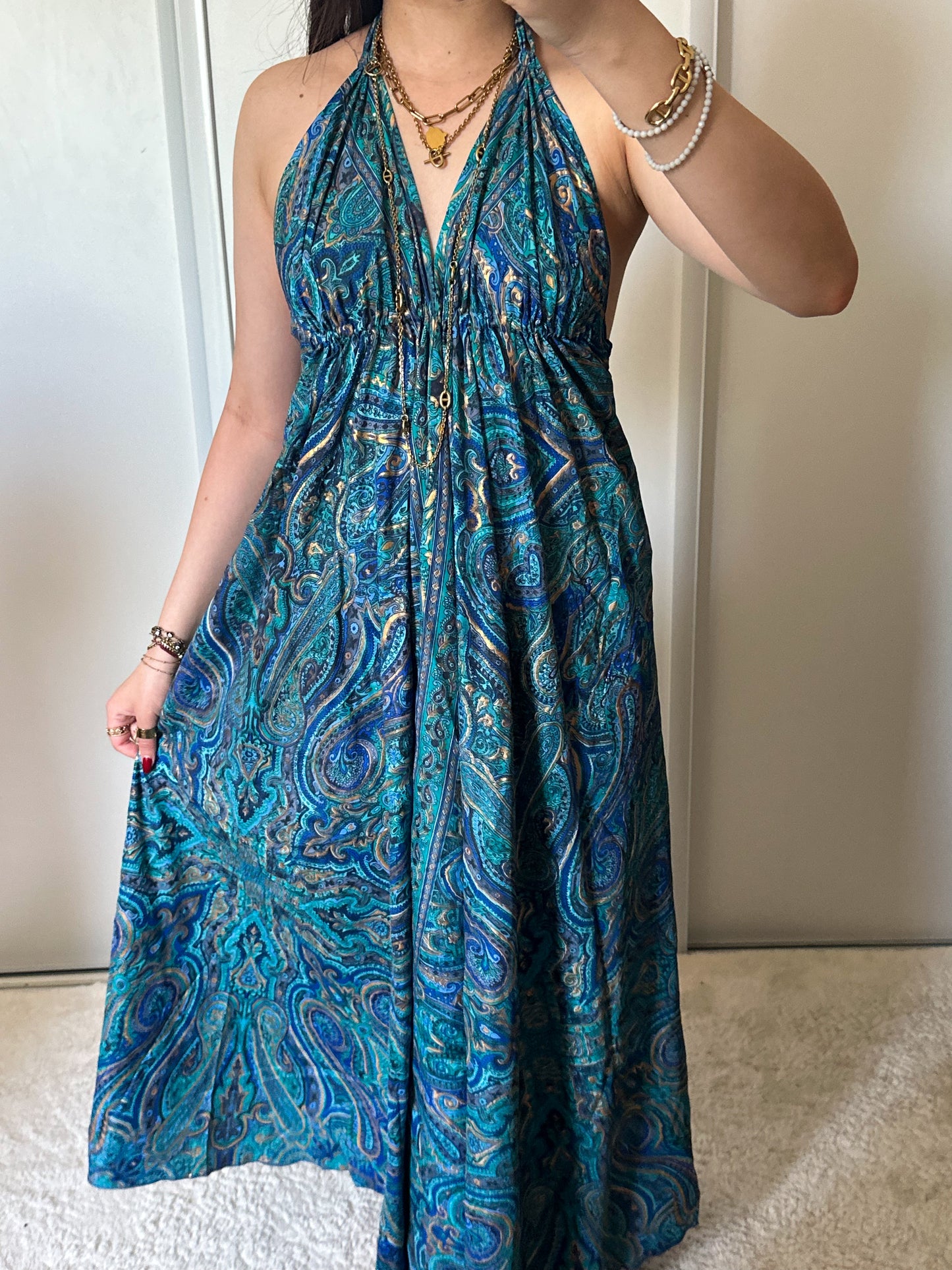 Robe bohème - turquoise/bleu