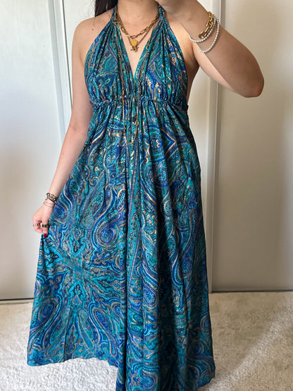 Robe bohème - turquoise/bleu