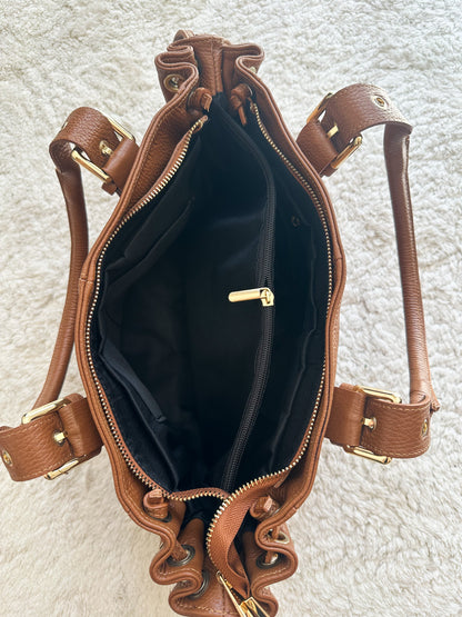Sac Stockholm L - Camel cuir grainé