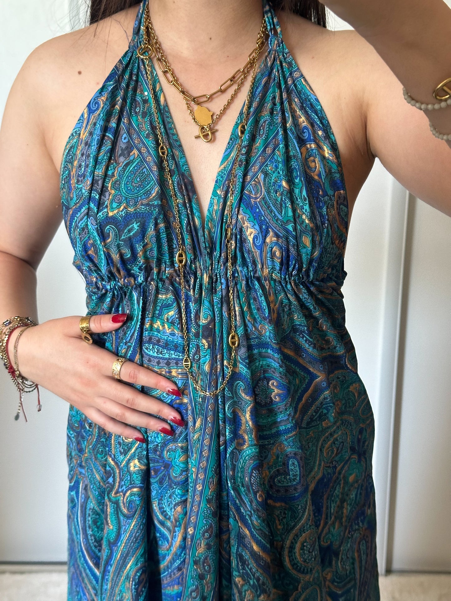 Robe bohème - turquoise/bleu