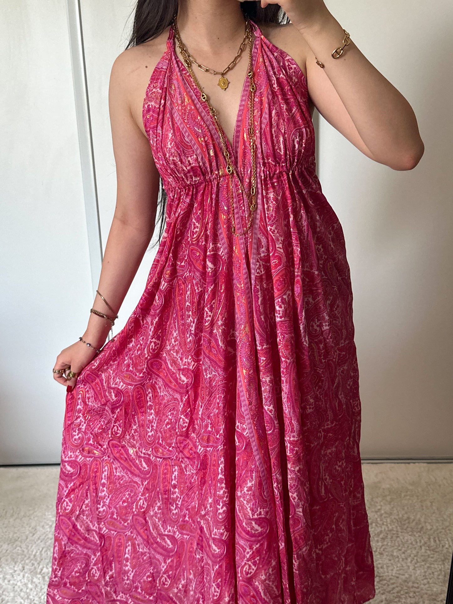Robe bohème - Rose fuschia