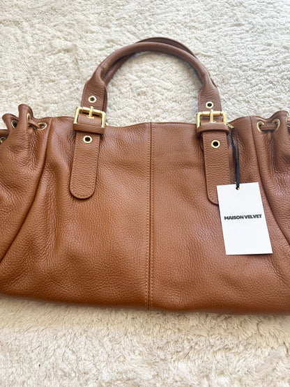 Sac Stockholm L - Camel cuir grainé