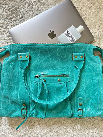 Édition limitée: Sac city L glossy - Turquoise