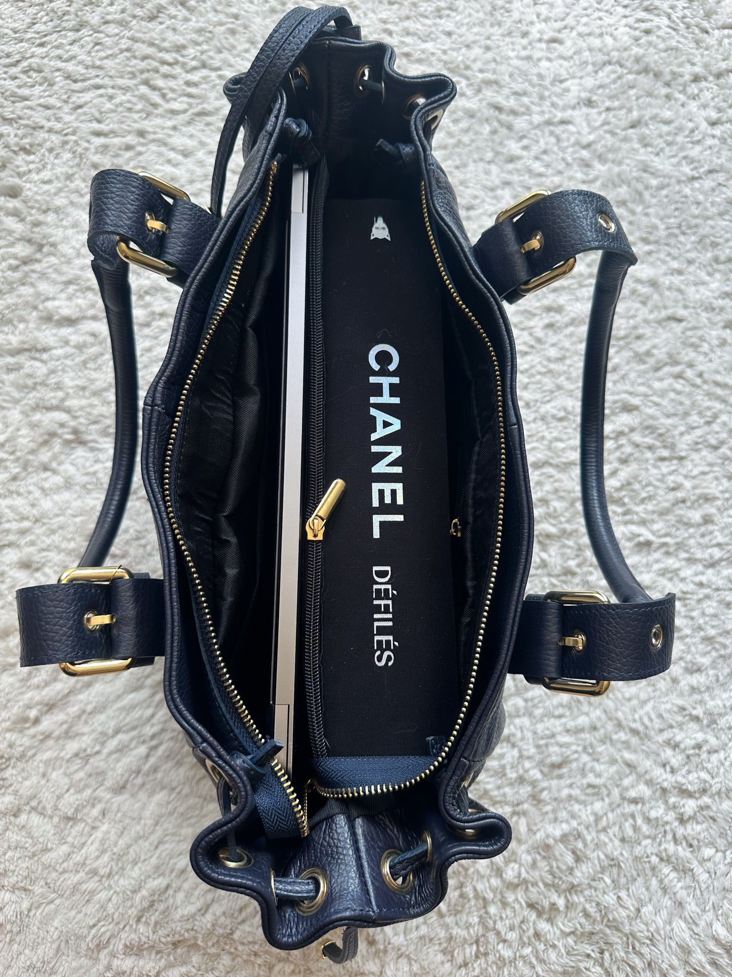 Sac Stockholm L - Bleu marine grainé