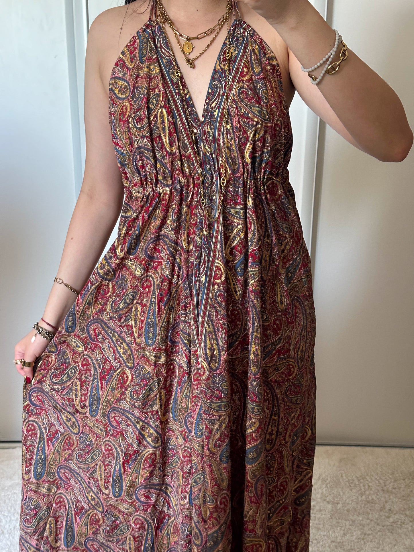 Robe bohème - bordeaux