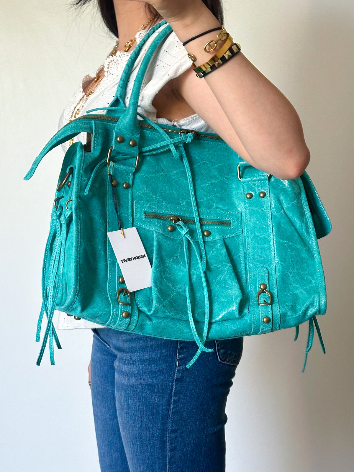 Précommande / Pre order- Édition limitée: Sac city L glossy - Turquoise