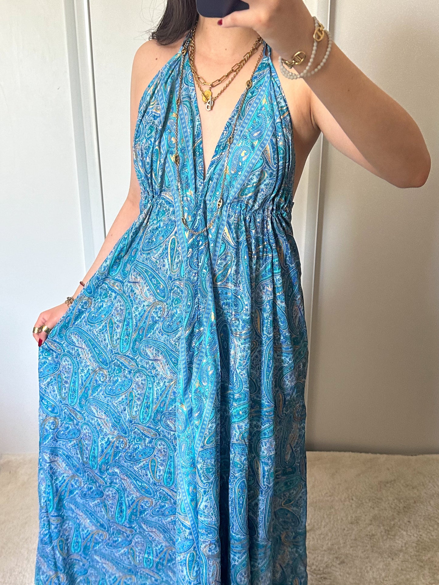 Robe bohème - bleu