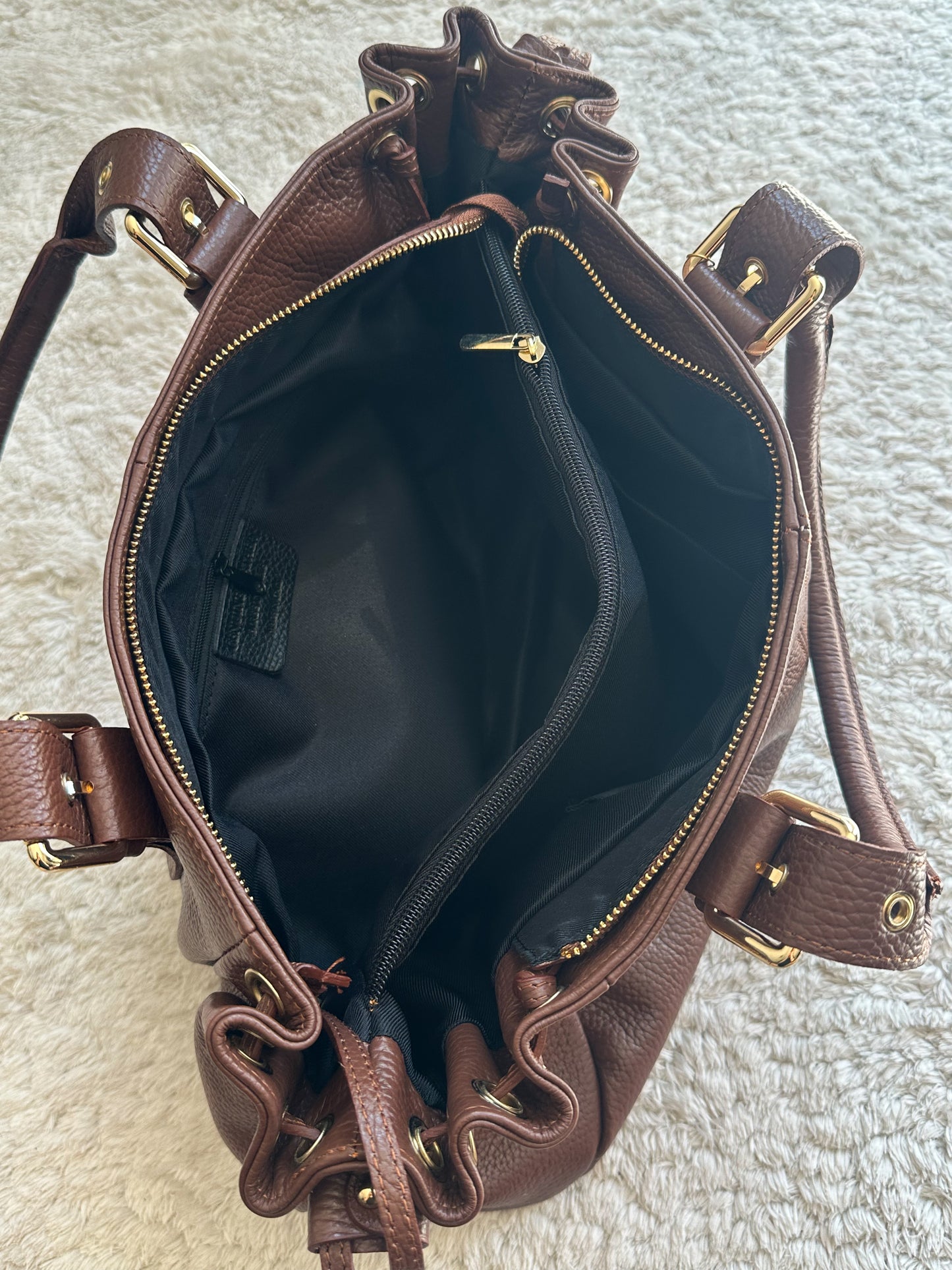 Sac Stockholm L - Bruin generfd leer