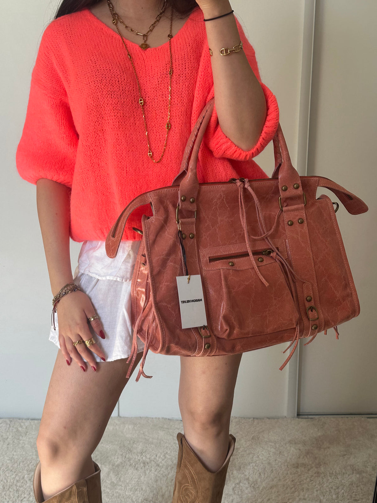 Édition limitée: Sac city L glossy - corail