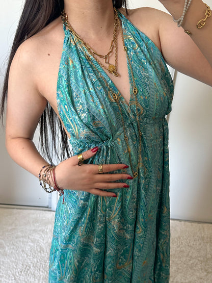 Robe bohème - turquoise