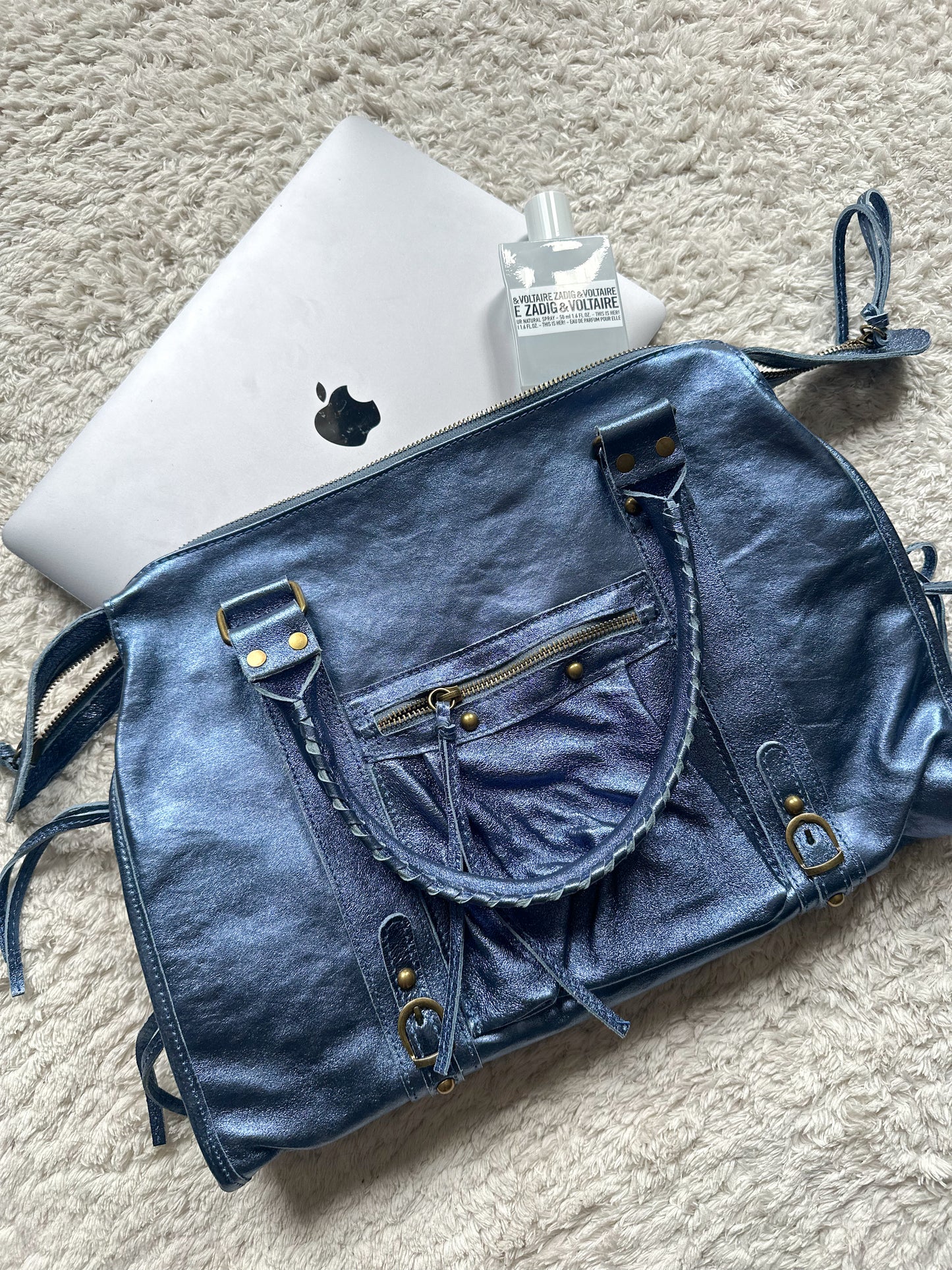 Sac City L - bleu marine irisé