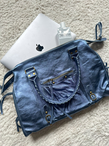 Sac City L - bleu marine irisé