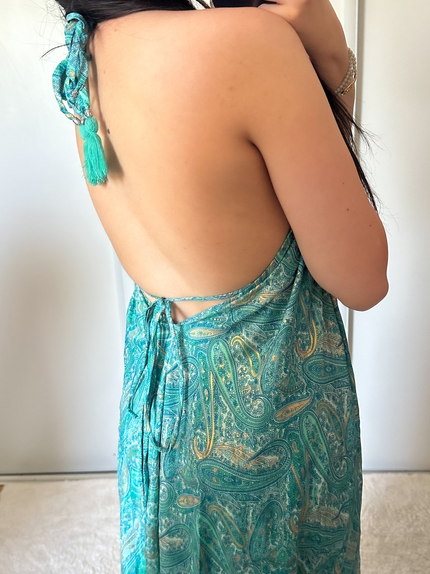 Robe bohème - turquoise