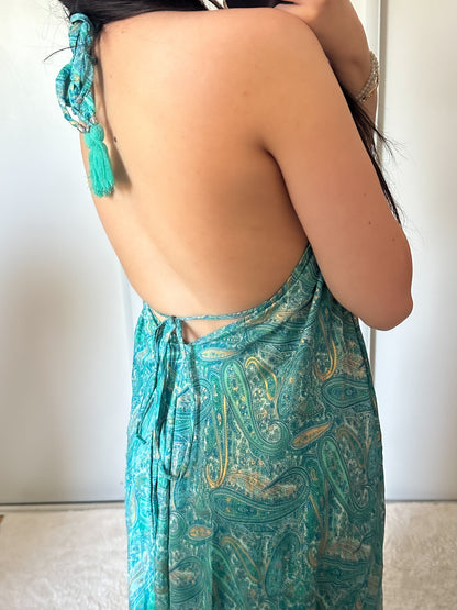 Robe bohème - turquoise