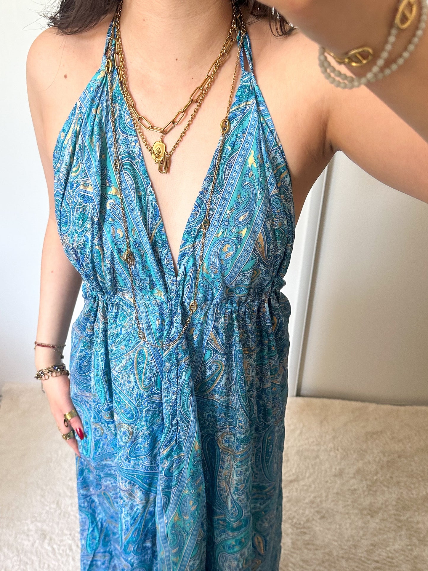 Robe bohème - bleu