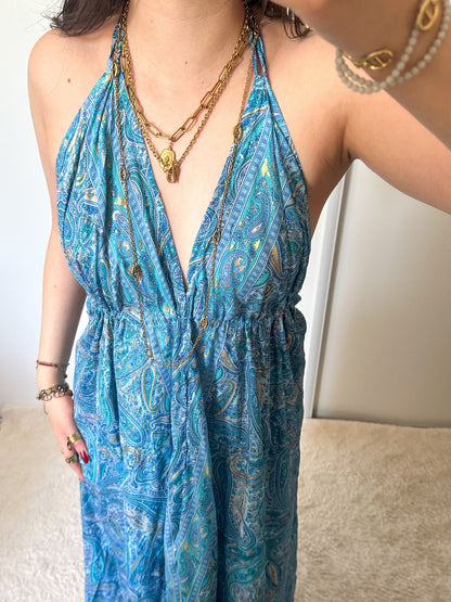 Robe bohème - bleu