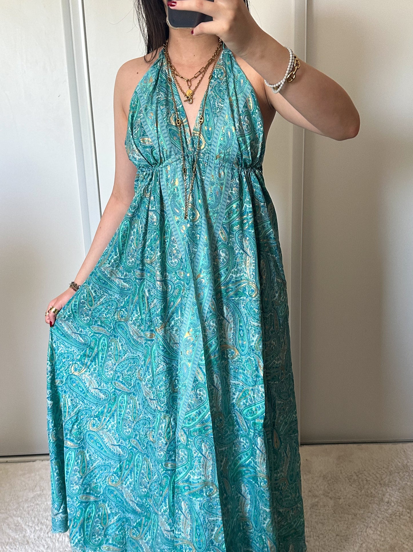 Robe bohème - turquoise
