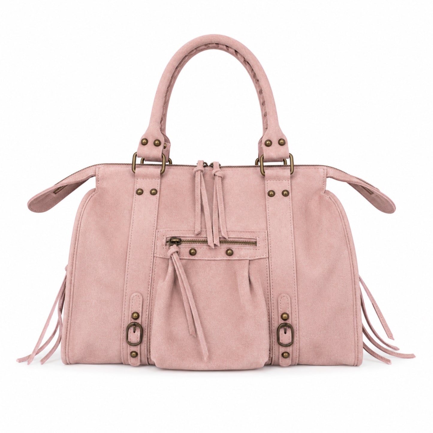 Sac City L - Rose cuir daim