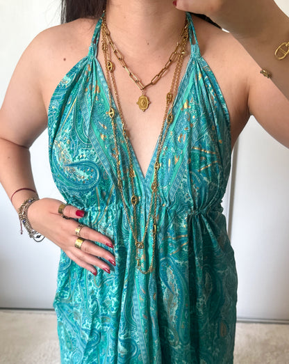 Robe bohème - vert turquoise