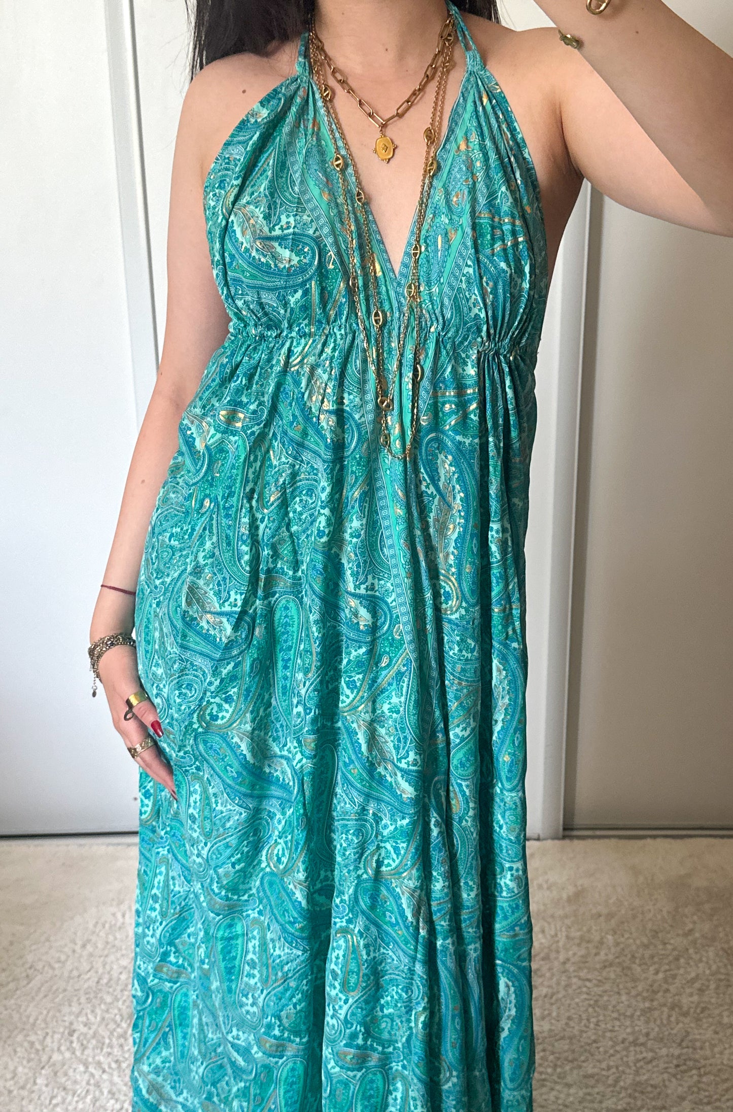 Robe bohème - vert turquoise