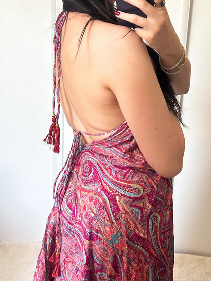 Robe bohème - Rose/bleu